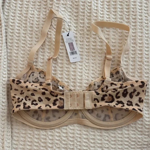 Skarlett Blue Leopard Print Bra - Tan and Black - Picture 2 of 3